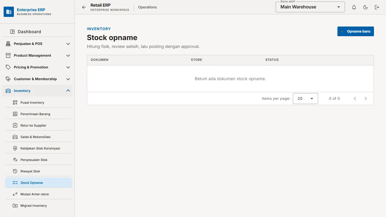 Daftar stock opname